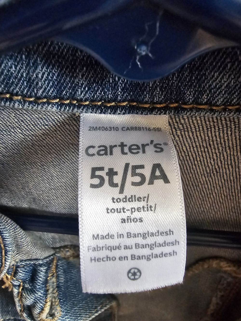 Carter's Kids Light Blue Denim Jacket - Classic Casual 5T - Picture 2 of 3